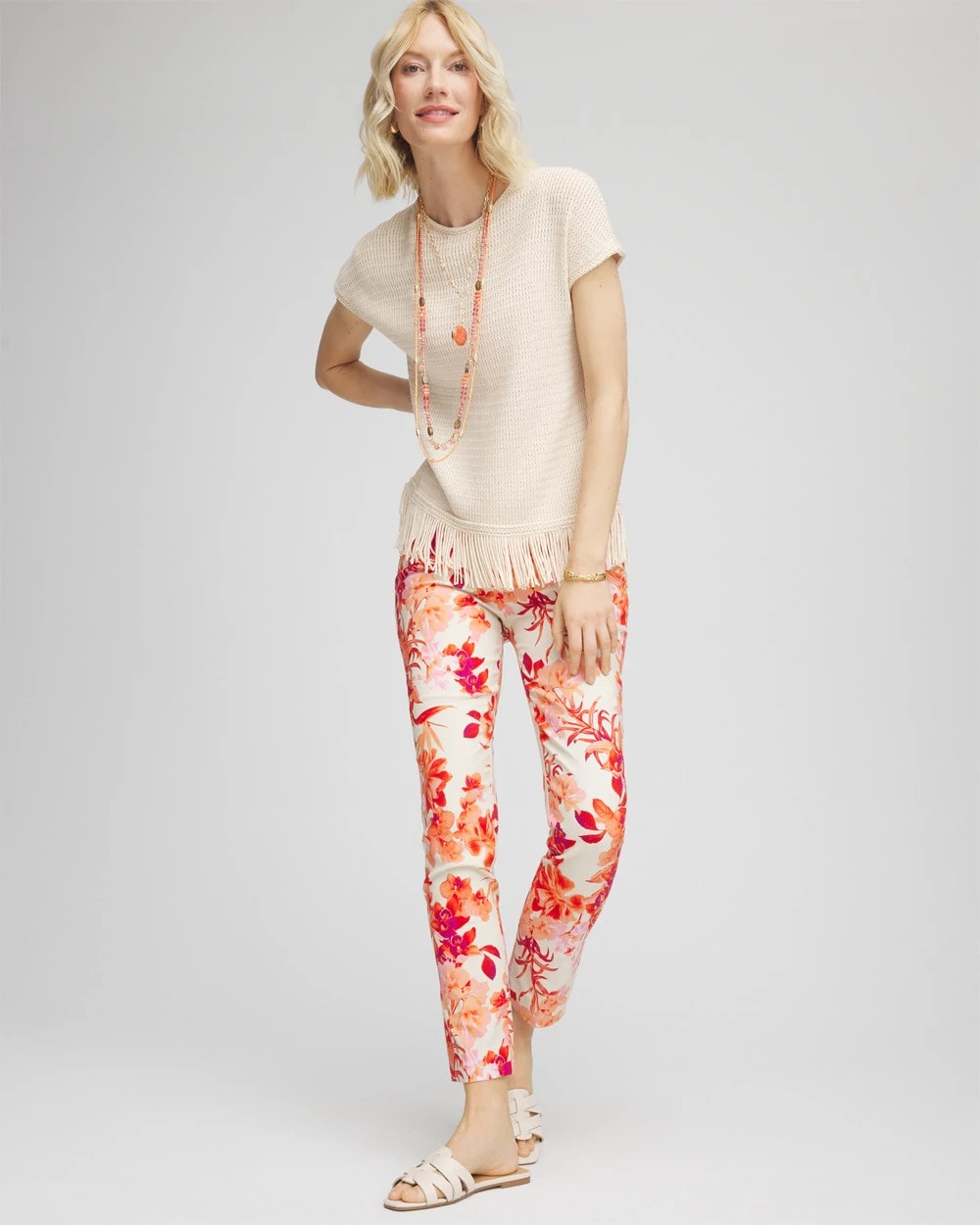 Chico's Petite Brigitte™ Slub Ankle Pants SUNSET PEACH
