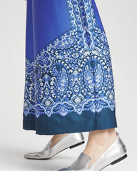 Chico's Petite Pull-on Paisley Drawstring Cropped Pants BLUE PEARL