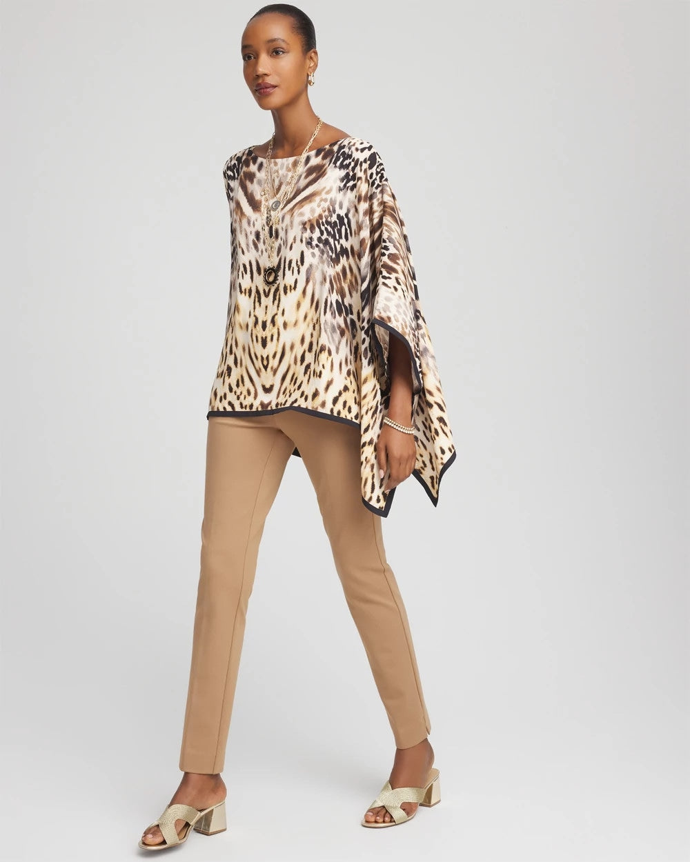 Chico's Petite Juliet Slim Trim Detail Ankle Pants CARAMEL APPLE