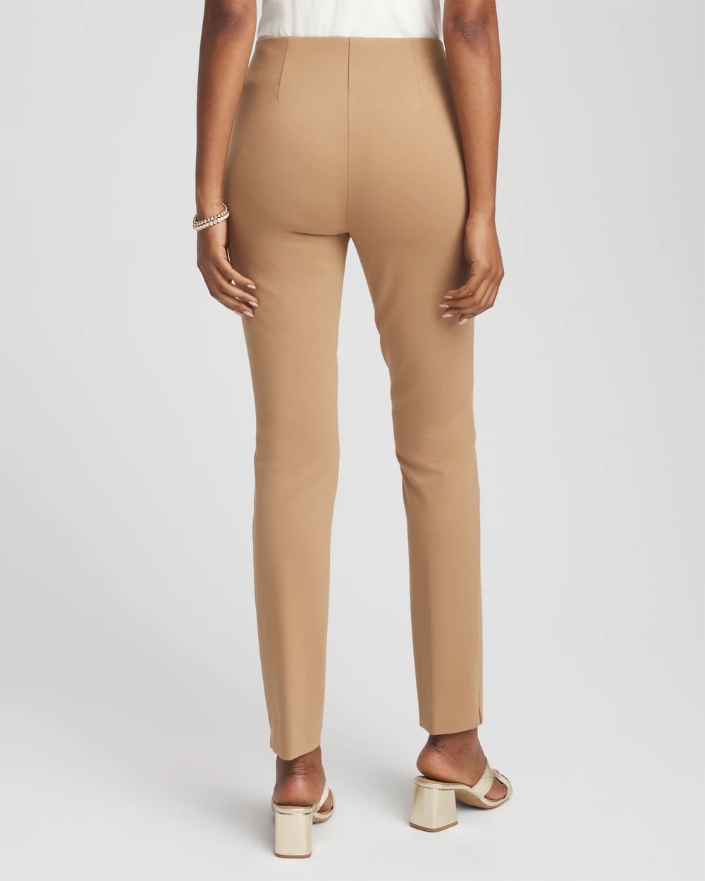Chico's Petite Juliet Slim Trim Detail Ankle Pants CARAMEL APPLE