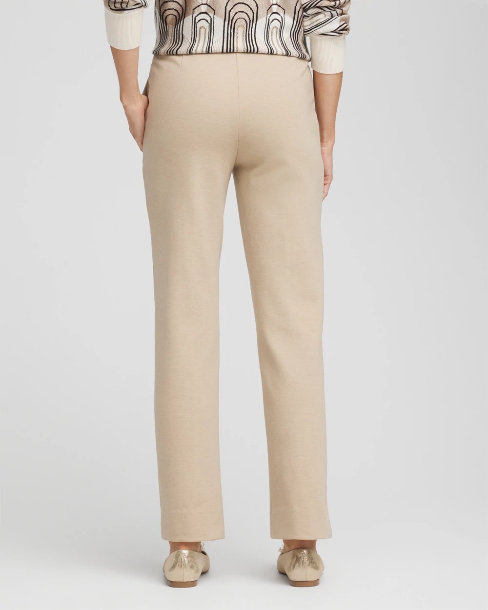 Chico's Petite Juliet Straight Ankle Pants TAUPE HEATHER