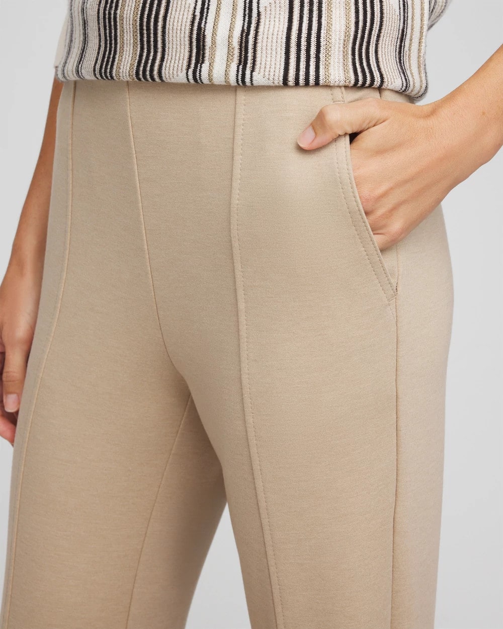 Chico's Petite Juliet Straight Ankle Pants TAUPE HEATHER