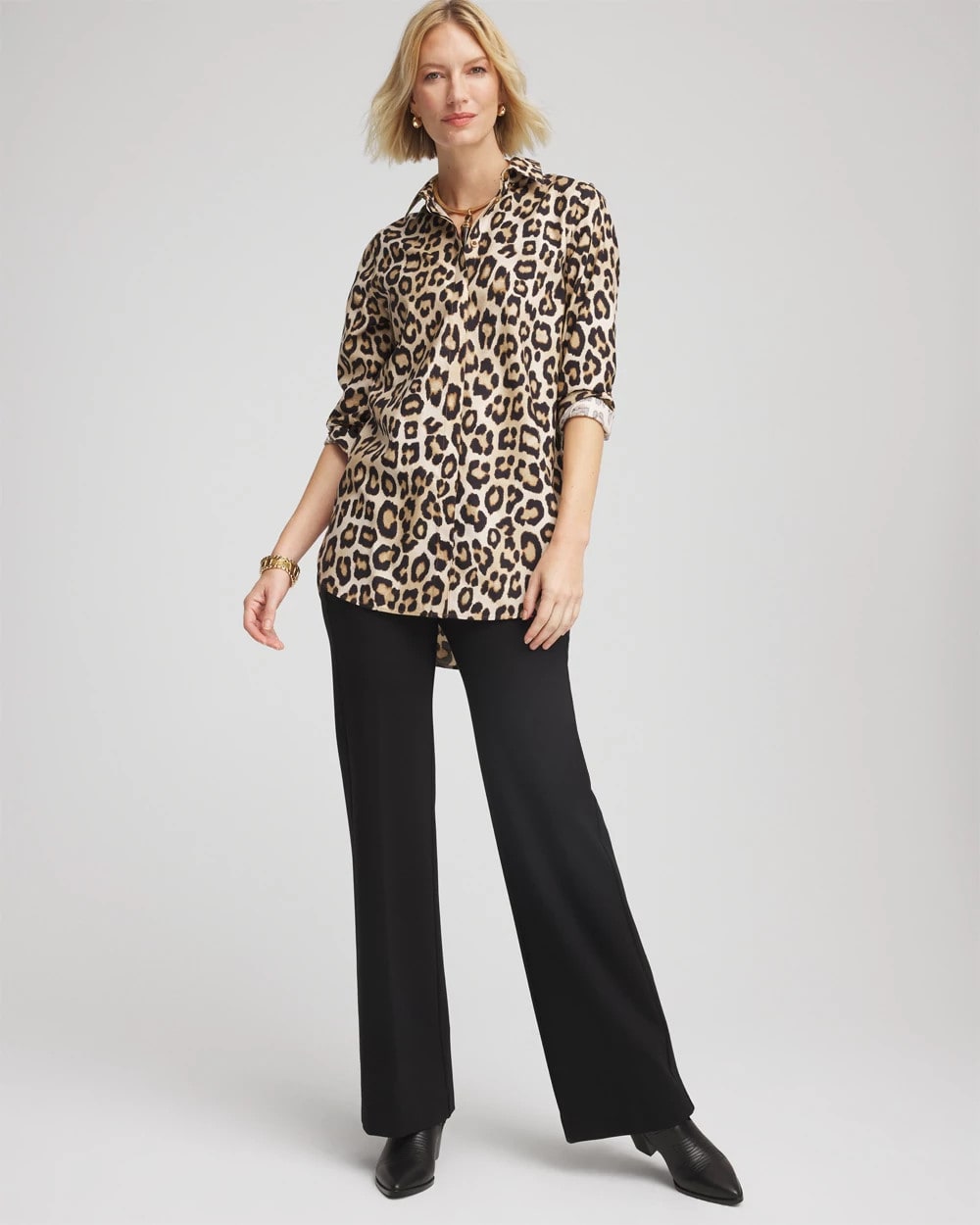 Chico's Petite Juliet Full-Length Ponte Pants BLACK