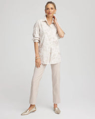 Chico's Petite Bi-Stretch Straight Ankle Pants SMOKEY TAUPE