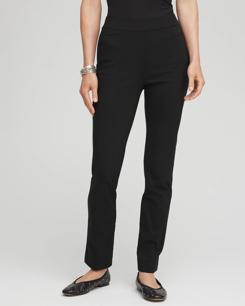 Chico's Petite Brigitte™ Slim Pull-On Ankle Pants BLACK