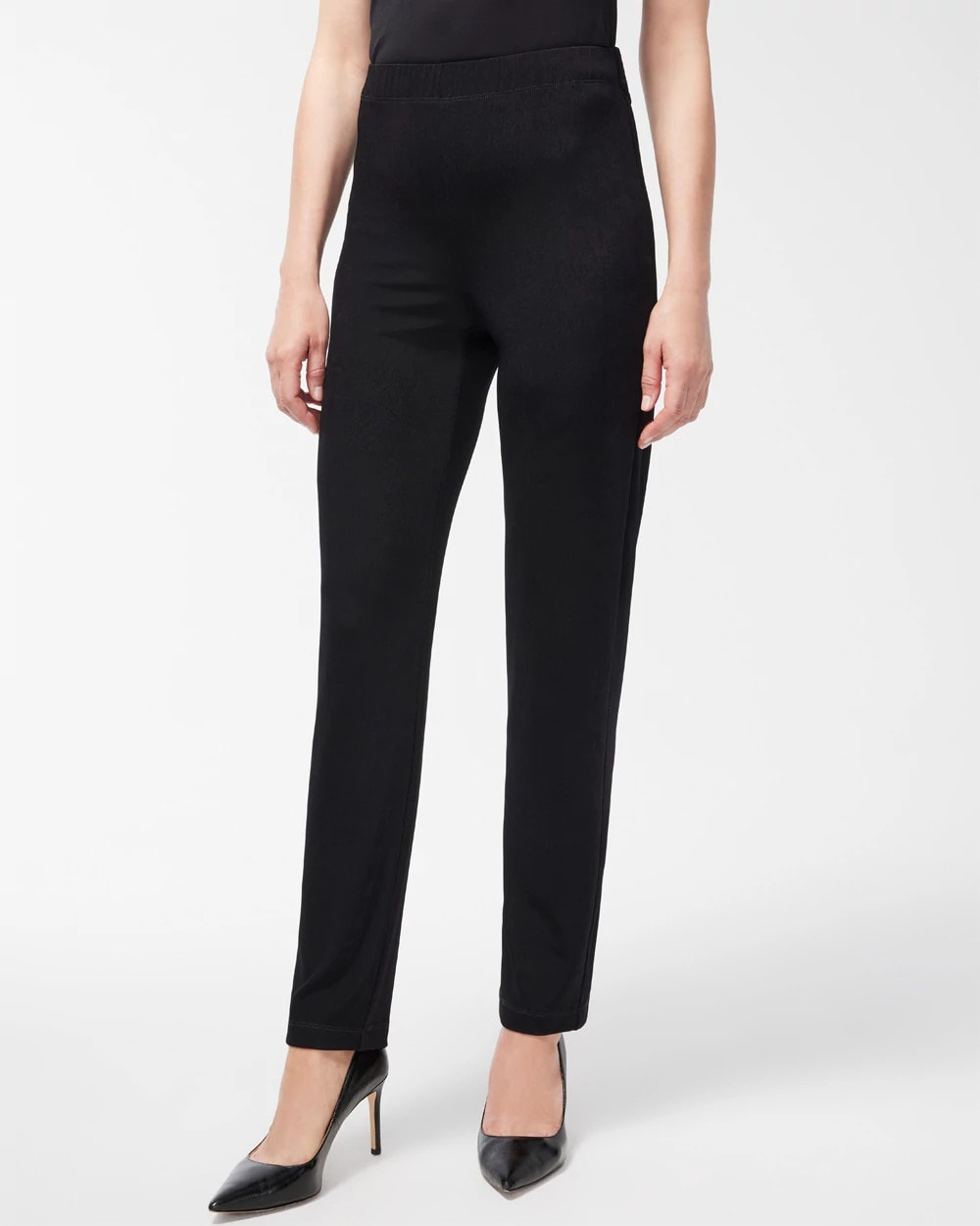 Chico's Petite Travelers™ Essential Slim Pants BLACK