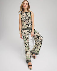 Chico's Petite Travelers™ Island-Motif Palazzo Pants SALTED LIME