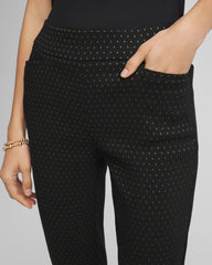 Chico's Petite Jacquard Brigitte™ Slim Ankle Pants BLACK
