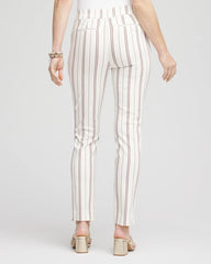 Chico's Petite Brigitte™ Striped Ankle Pants ALABASTER