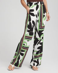 Chico's Petite Printed Silky Soft Pants ECRU