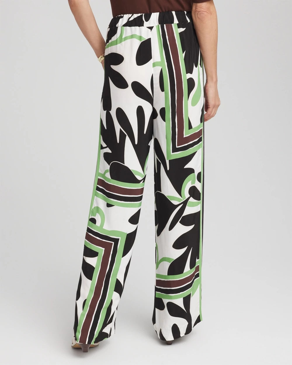 Chico's Petite Printed Silky Soft Pants ECRU