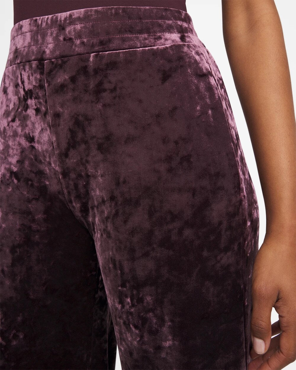 Chico's Petite Crushed Velvet Wide-Leg Pants NIGHT BLOOM