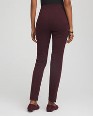 Chico's Petite Circle Jacquard Juliet Slim Ankle Pants BLACK