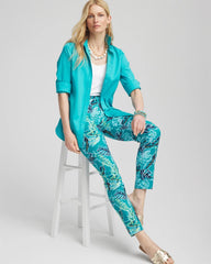 Chico's Brigitte™ Tropical Pull-On Ankle Pants SEASPRAY