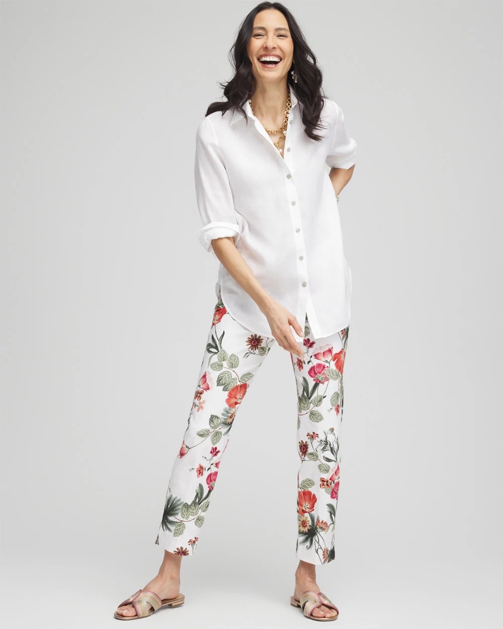 Chico's Petite Brigitte™ Slub Cropped Pants ALABASTER