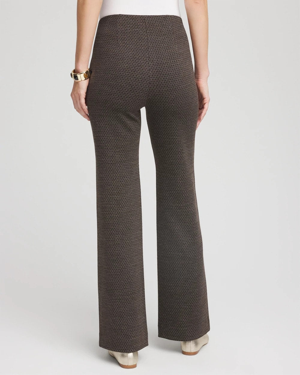 Chico's Juliet Jacquard Full-Length Ponte Pants BLACK