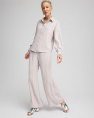 Chico's Petite Sequin Wide Leg Pant HELIUM