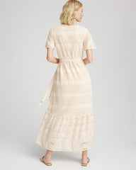 Chico's Crochet-Lace Maxi Dress GLISTENING SAND