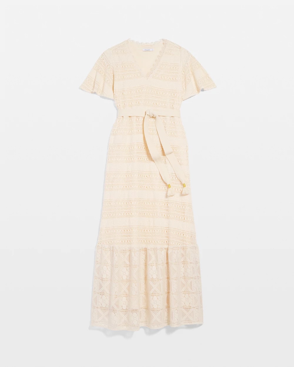 Chico's Crochet-Lace Maxi Dress GLISTENING SAND
