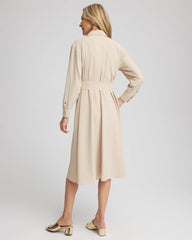 Chico's Twill Belted Midi Shirtdress WILD TRUFFLE