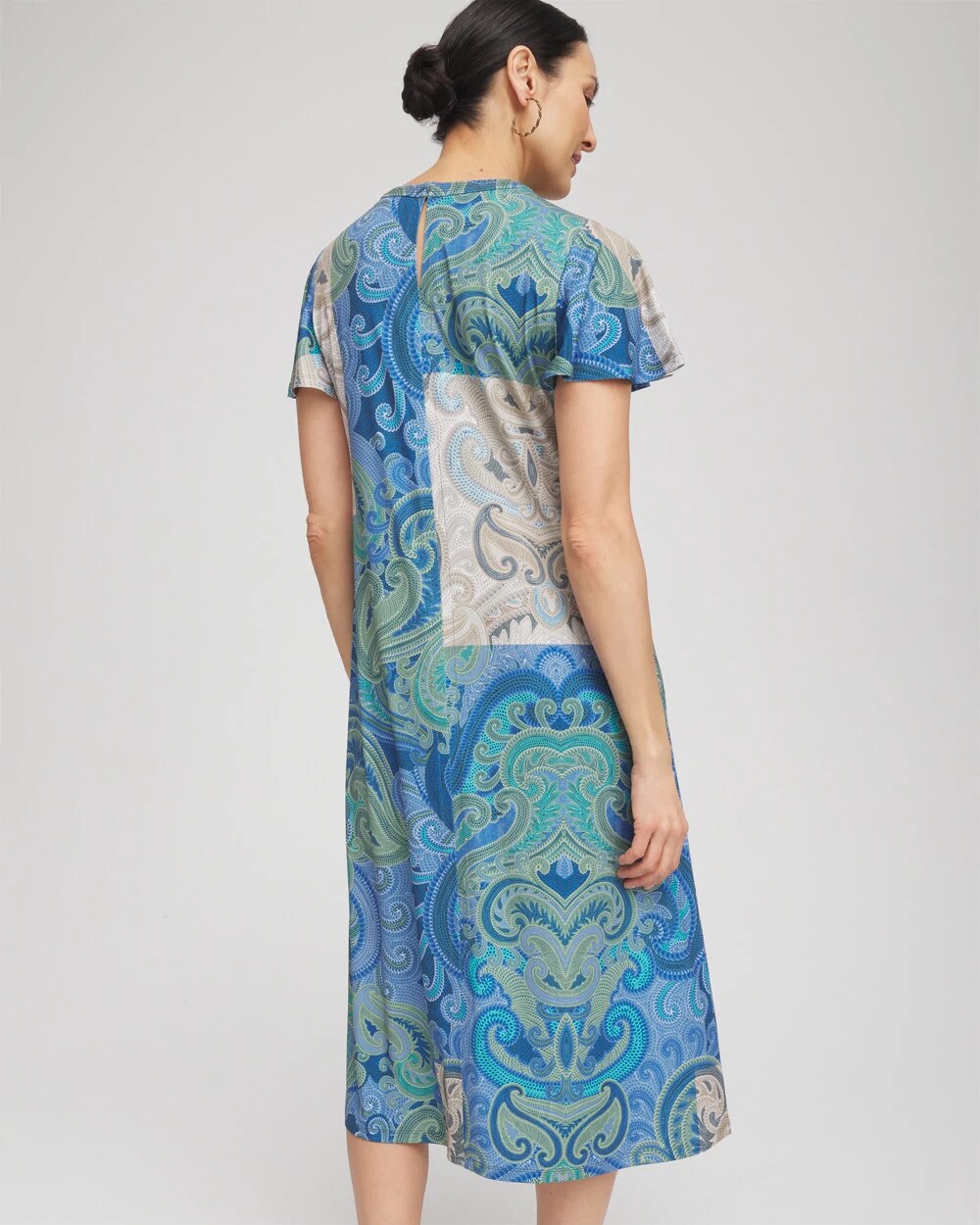 Chico's Petite Trapunto Midi Jersey-Knit Dress MULTI