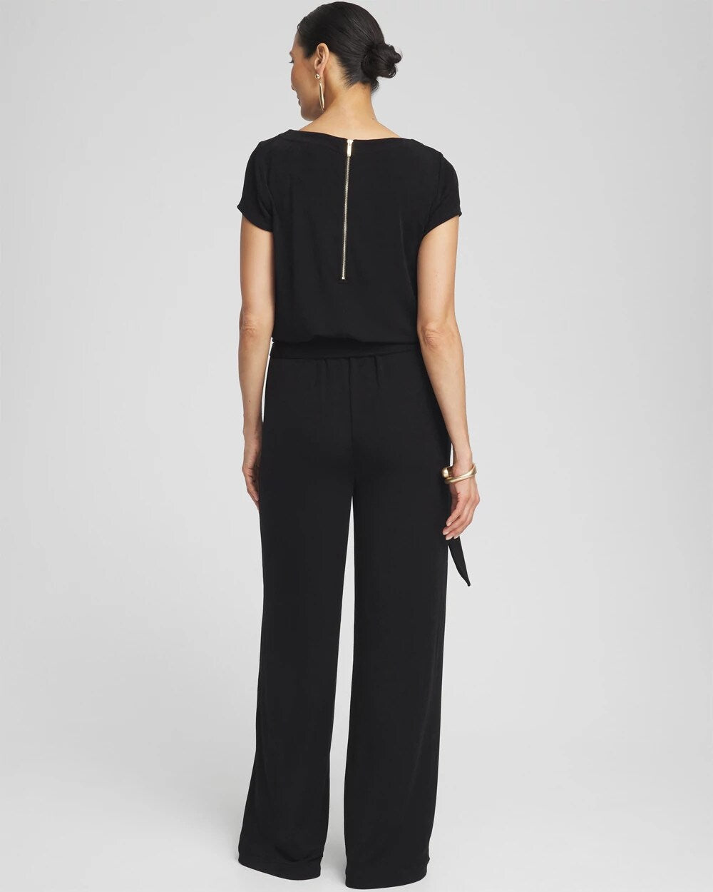 Chico's Petite Travelers™ Cap Sleeve Jumpsuit TRAVELERS BLACK
