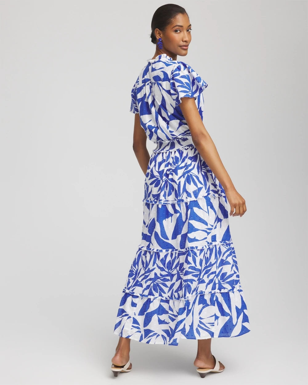 Chico's Petite Flutter Sleeved Maxi Dress RICH COBALT