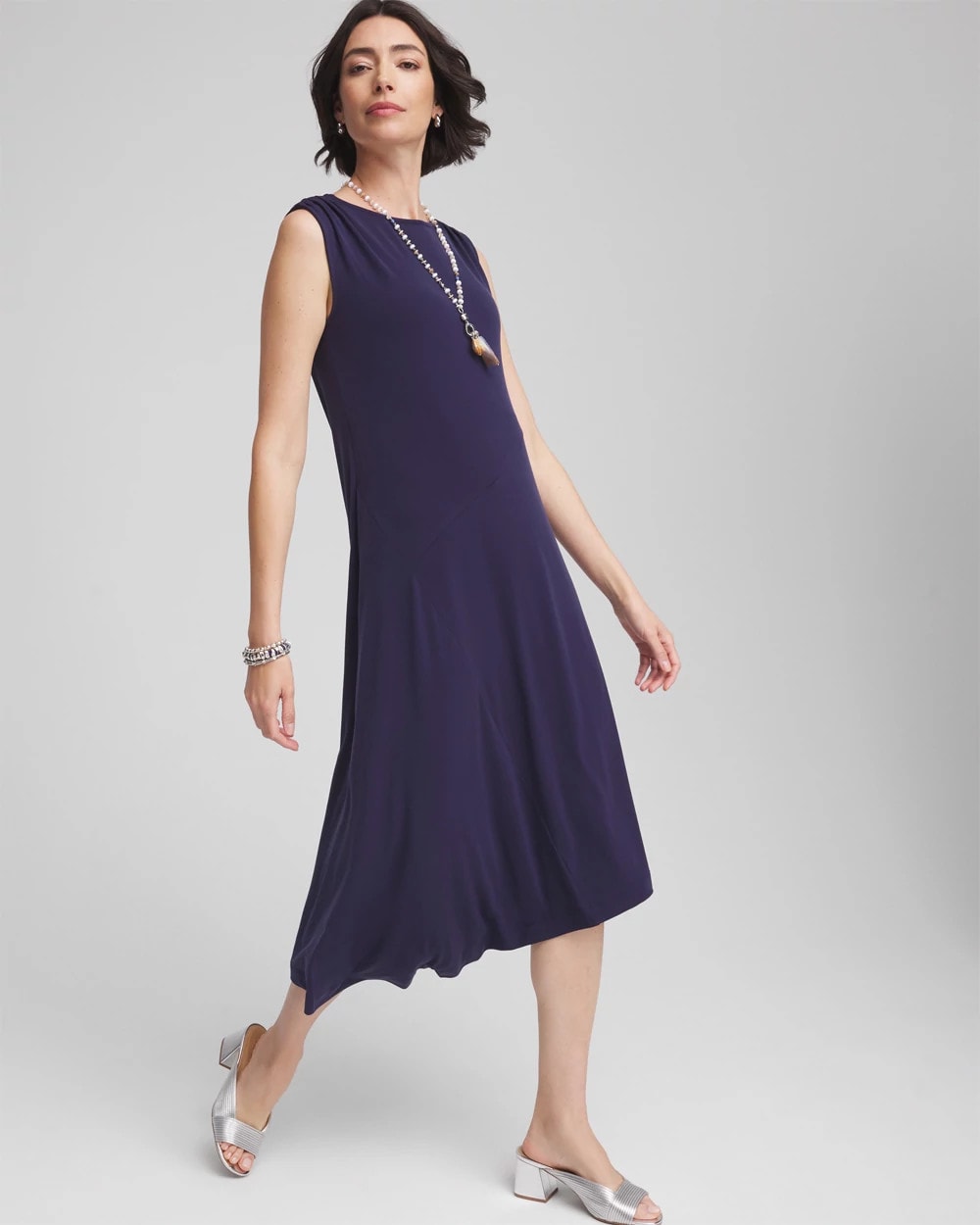 Chico's Petite Travelers™ Knit Sleeveless Dress PASSPORT BLUE