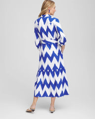 Chico's Petite Chevron Striped Shirtdress ALABASTER