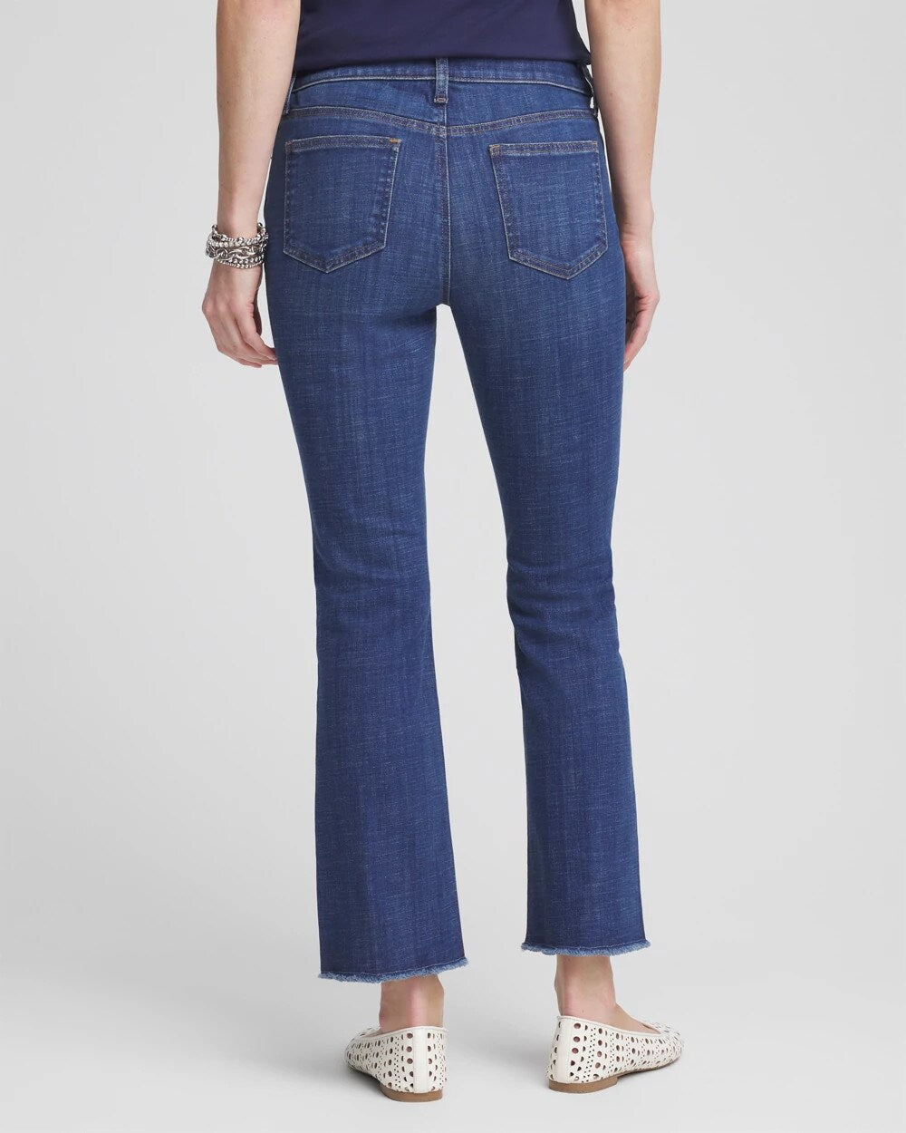 Chico's Petite Girlfriend Fray Hem Kick Flares CARINA INDIGO