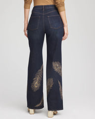 Chico's Petite Embellished High-Rise Wide-Leg Jeans MARCONI INDIGO