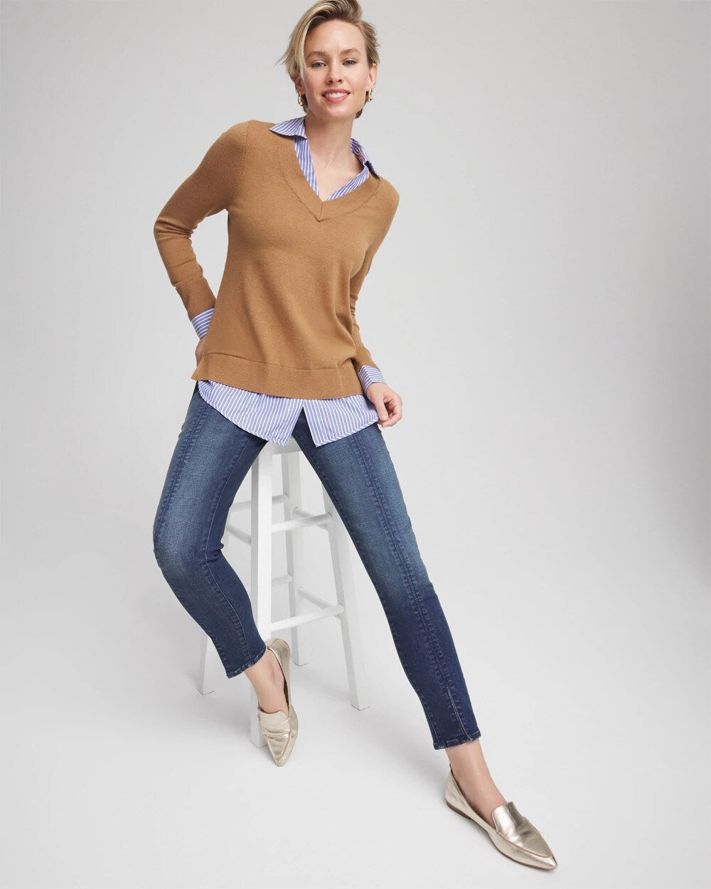 Chico's Petite Pull-On Slim Ankle Jeggings ESTERO INDIGO