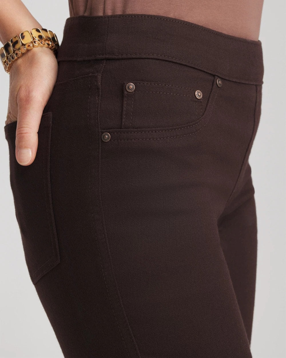 Chico's Petite Pull-On Slim Bootcut Jeggings COCOA BEAN