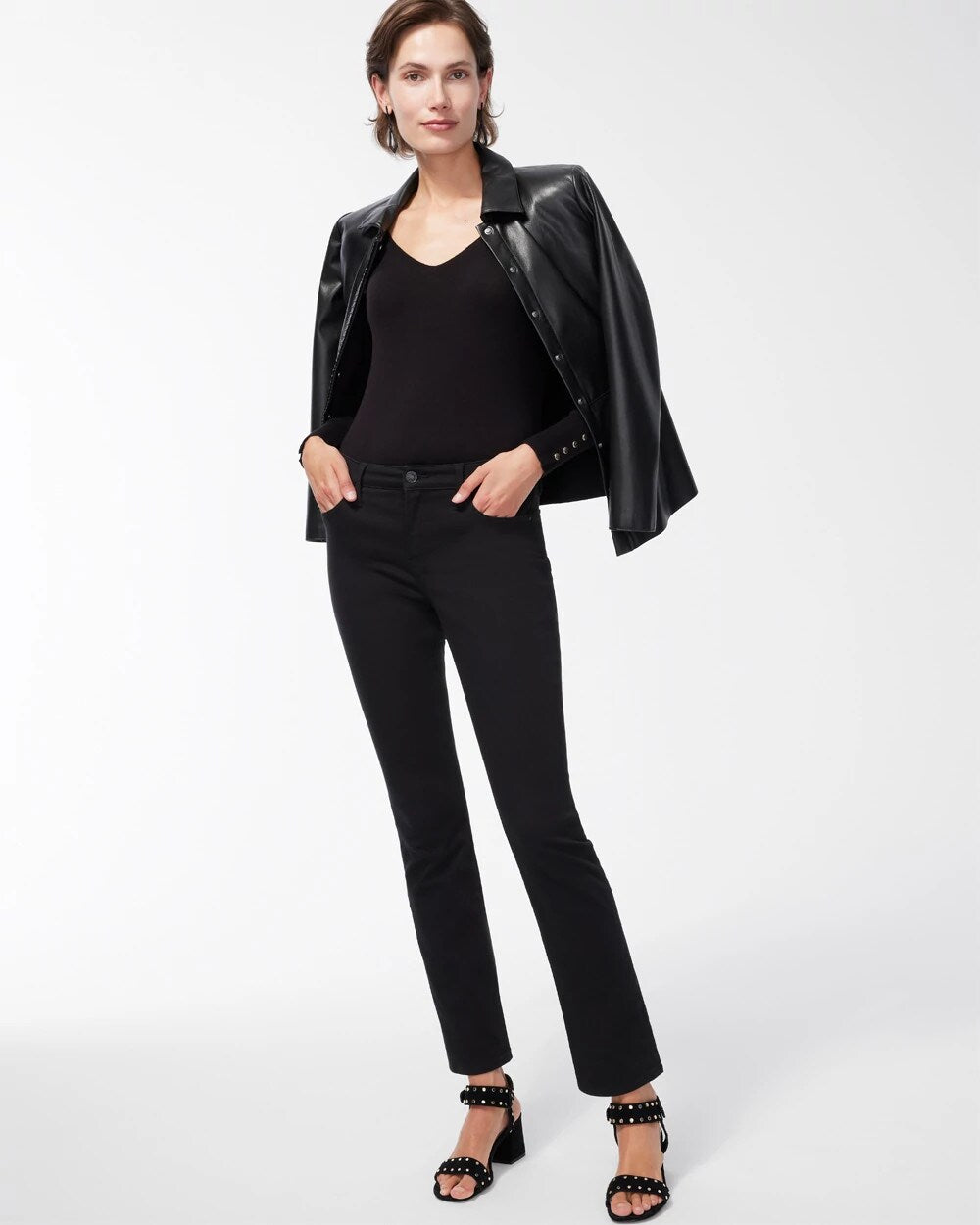 Chico's Petite Girlfriend Slim Jeans BLACK