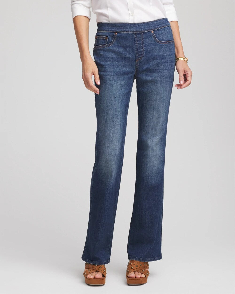 Chico's Petite Pull-On Slim Bootcut Jeggings ESTERO INDIGO