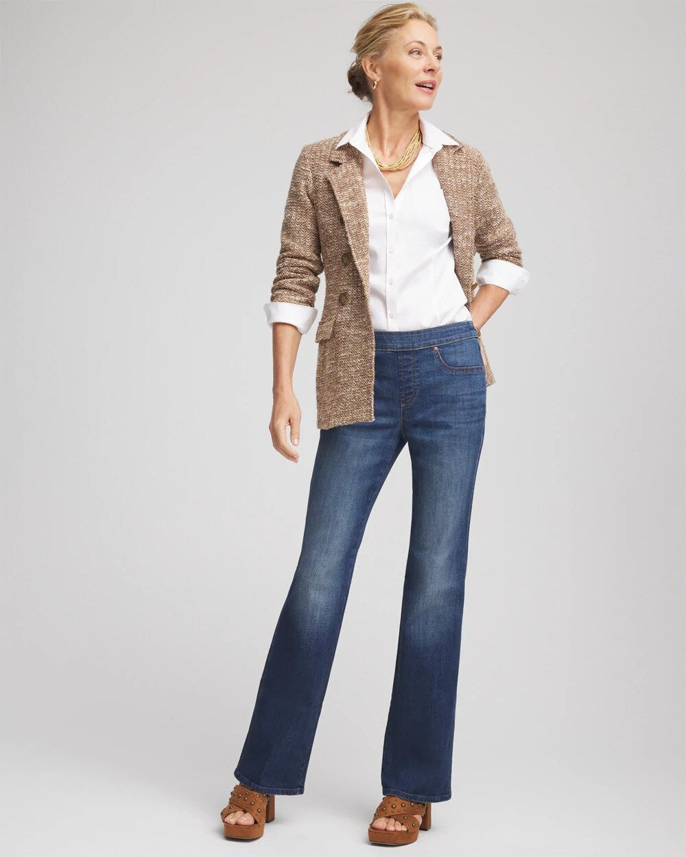 Chico's Petite Pull-On Slim Bootcut Jeggings ESTERO INDIGO