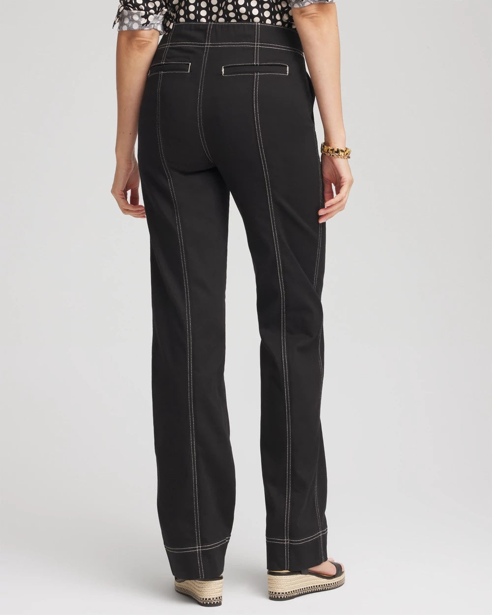 Chico's Petite Pull-On Wide-Leg Jeans BLACK