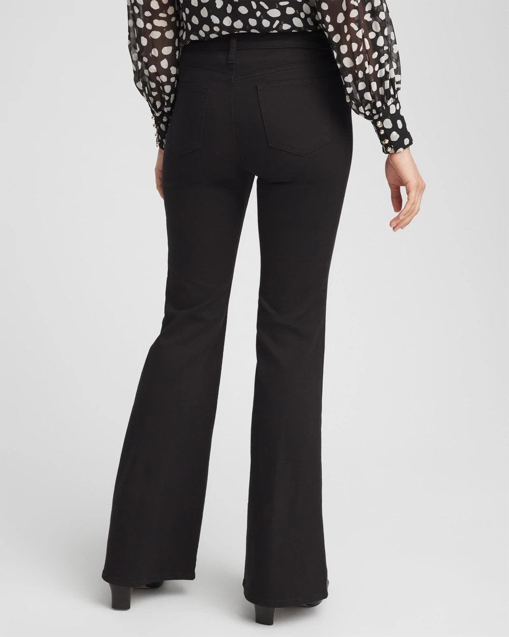 Chico's Petite Girlfriend Flared Leg Jeans BLACK