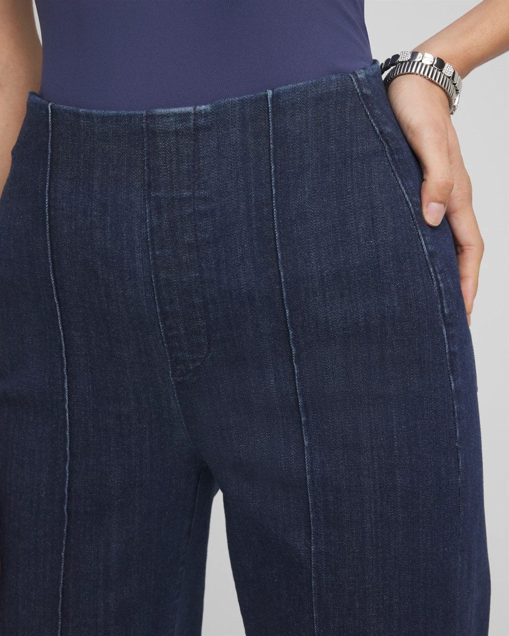 Chico's Petite Pull-On Wide-Leg Trouser Jeans BRIDGE STREET RINSE
