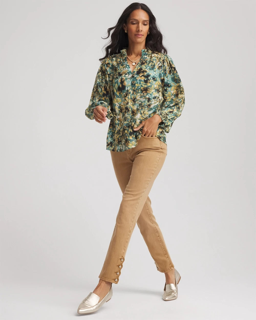 Chico's Petite Girlfriend Slim Ankle Jeans CARAMEL APPLE