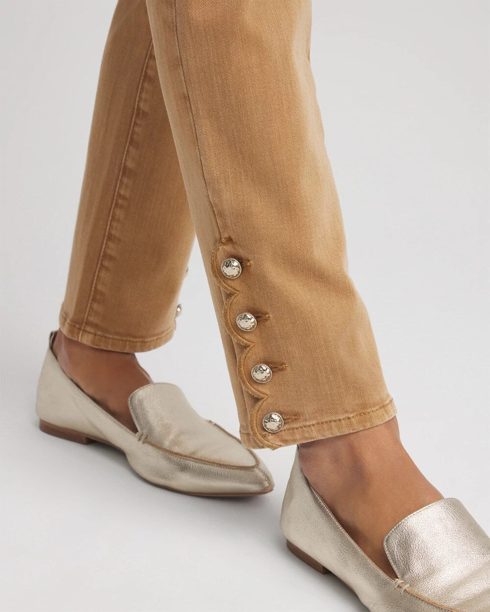 Chico's Petite Girlfriend Slim Ankle Jeans CARAMEL APPLE