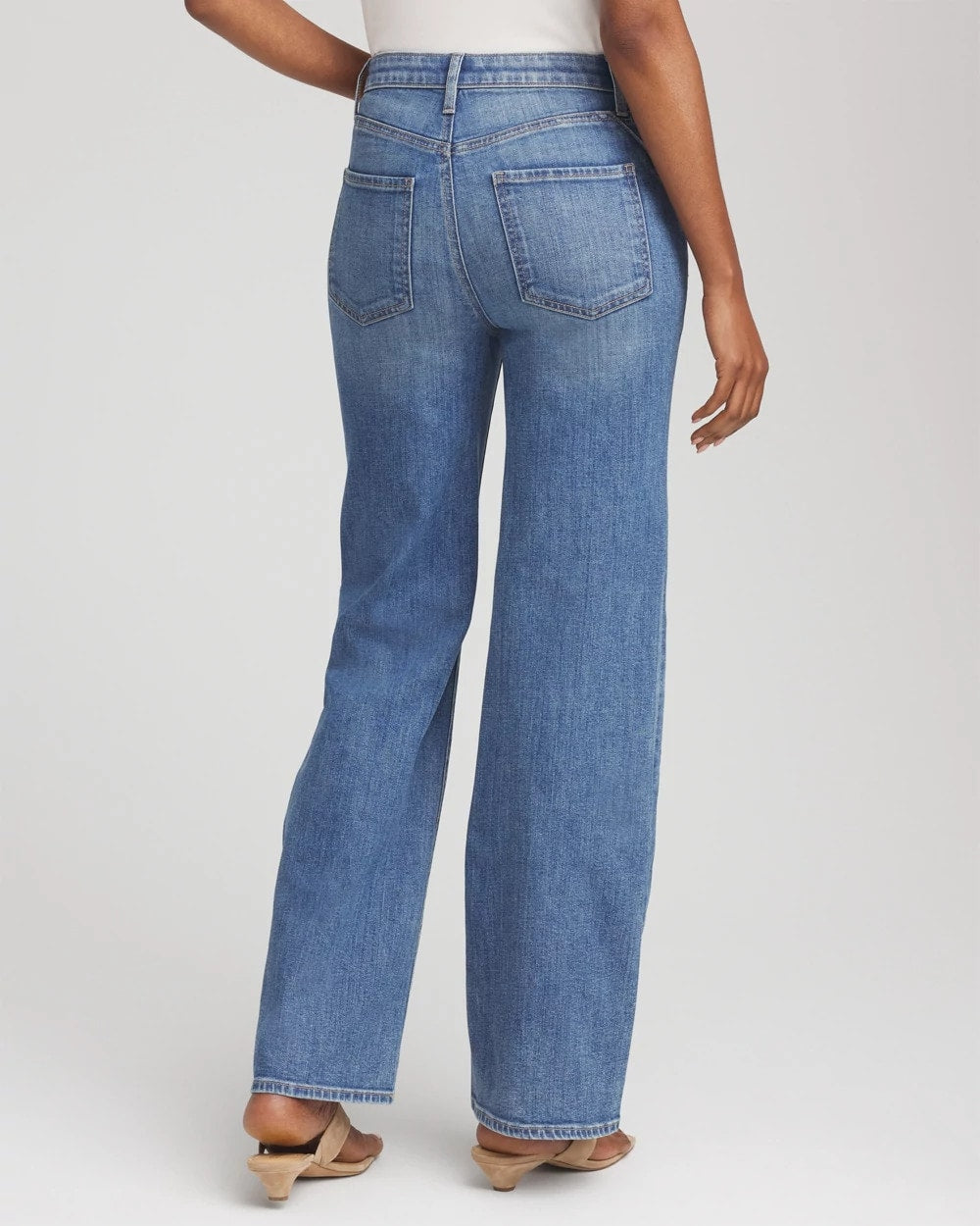 Chico's Petite Appliqué High-Rise Wide-Leg Jeans AVENIDA INDIGO