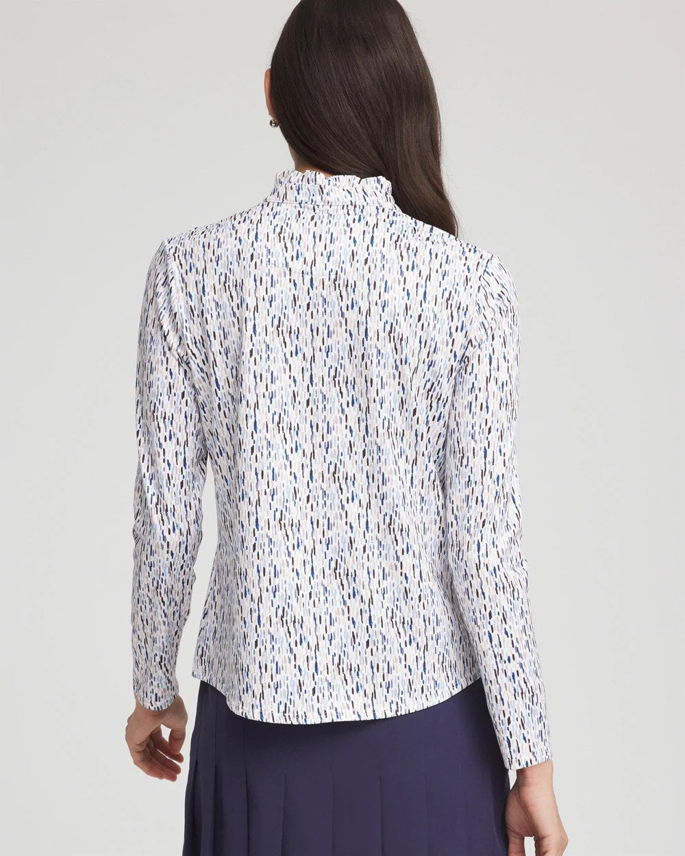 Chico's Zenergy® UPF Rice Ruffle Top CRYSTAL TOPAZ
