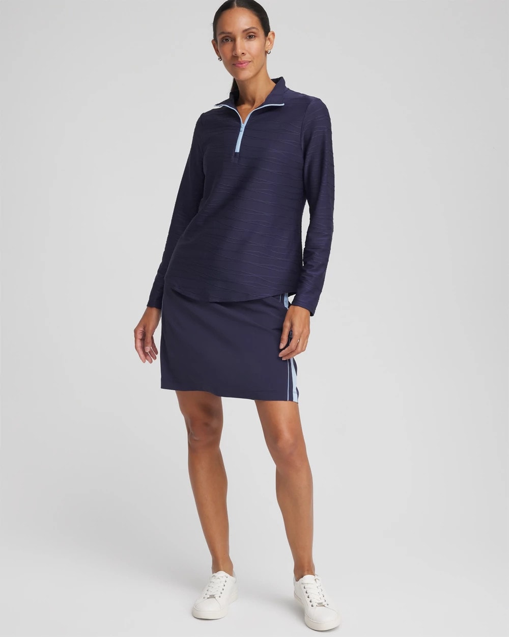 Chico's Zenergy® UPF Wave Half Zip PASSPORT BLUE