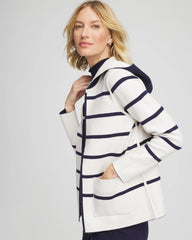 Chico's Zenergy® Luxe Reversible Stripe Cardigan PASSPORT BLUE