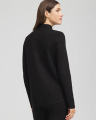 Chico's Zenergy® Luxe Half-Zip Pullover Top BLACK