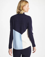 Chico's Zenergy® Luxe Colorblock Half-Zip Pullover CRYSTAL TOPAZ