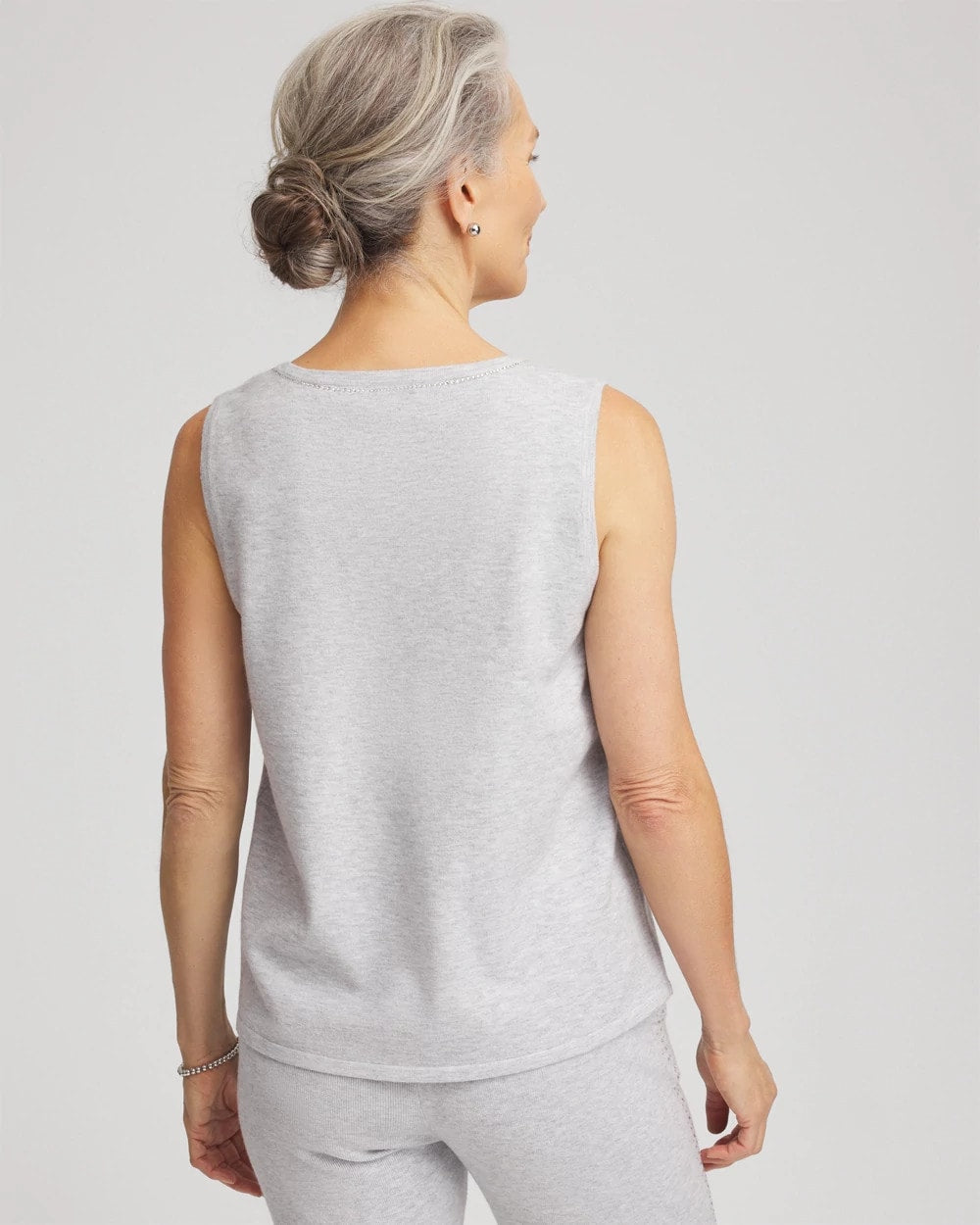 Chico's Zenergy® Luxe Diamante Tank FROSTED GRAY HEATHER