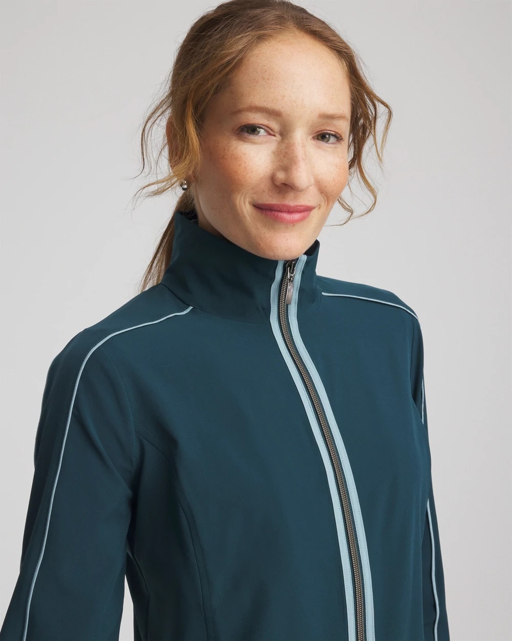 Chico's Zenergy® UPF Contrast Jacket TEAL SHADOW