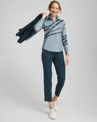 Chico's Zenergy® UPF Morocco Zip-Front Pullover BLUE PINE